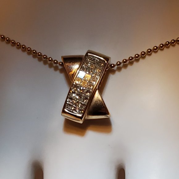 14K   YELLOW   GOLD  DIAMOND   PENDANT - Picture 7 of 9